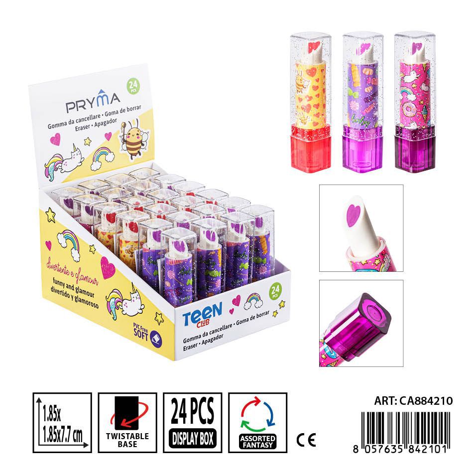 Goma de borrar PRYMA de 1.85x1.85x7.7 cm - Artículo de papelería escolar