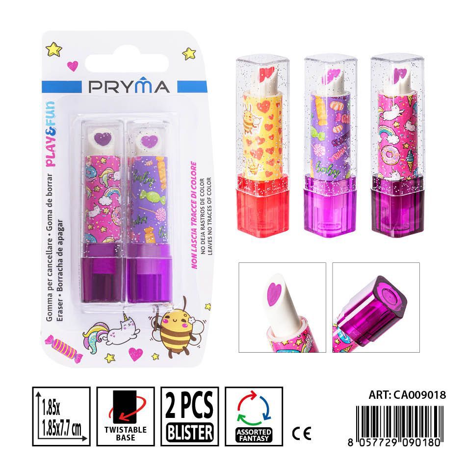 Goma de borrar PRYMA de 1.85x1.85x7.7 cm - Artículo de papelería escolar