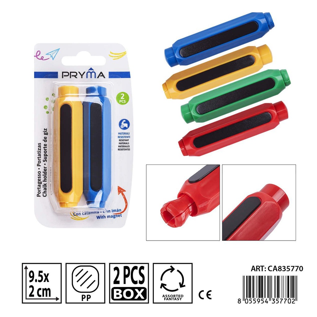 Portatizas con imán PRYMA de 2x9.5 cm - Artículo de papelería escolar