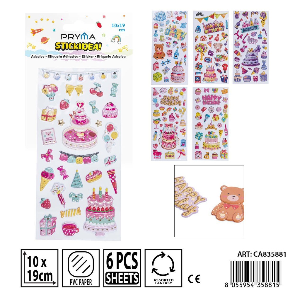 Pegatinas PRYMA 10x23 cm - Materiales de manualidades y decoración