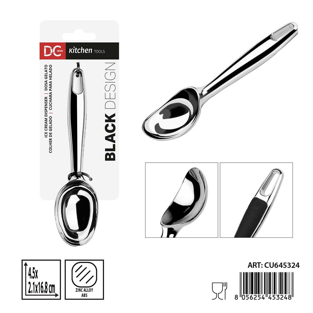 Cuchara para helado de zinc 4.5x2.1x16.8 cm DC CASA - Accesorios de cocina