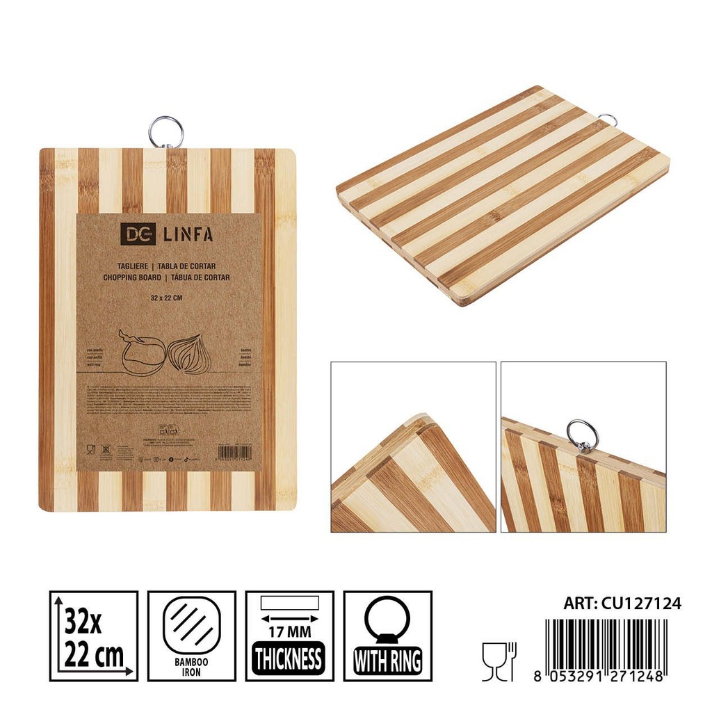Tabla de cortar de bambú 32x22 cm - Accesorios de cocina y utensilios para cortar