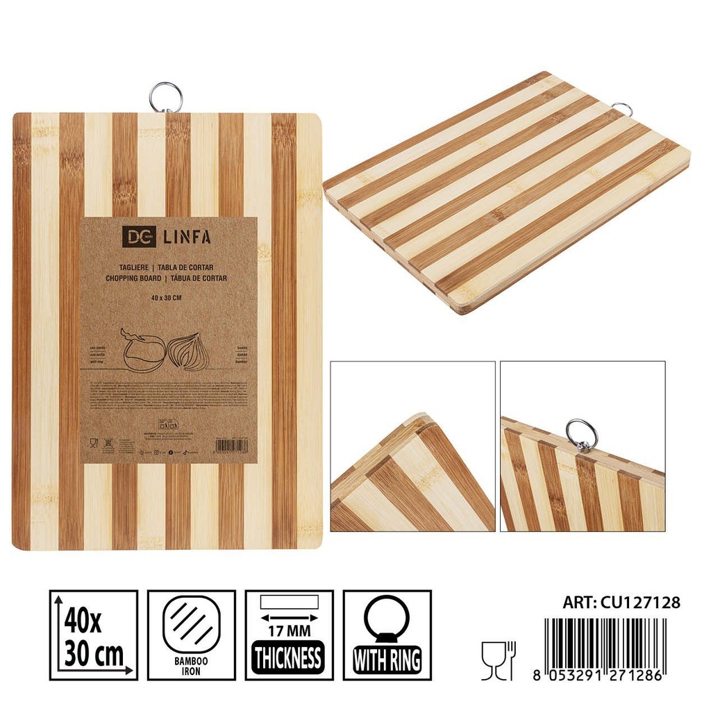 Tabla de cortar de bambú 40x30 cm - Accesorios de cocina y utensilios para cortar