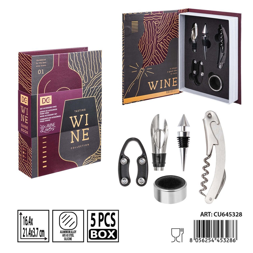 Accesorios para vino set de 5 piezas 16.4x21.4x3.7 cm DC CASA - Utensilios de cocina