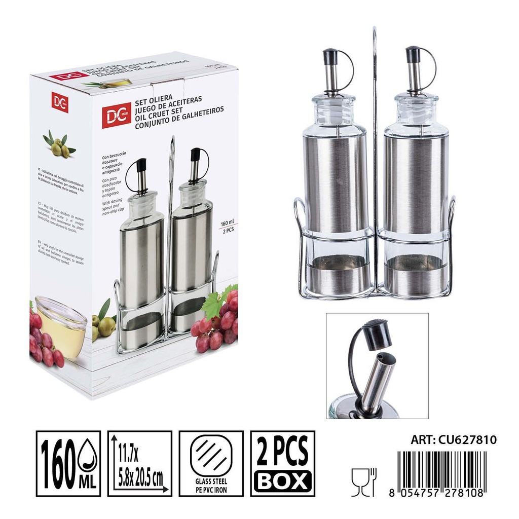 Set de aceitera/vinagrera 160 ml (2 pz) - Almacenamiento de cocina