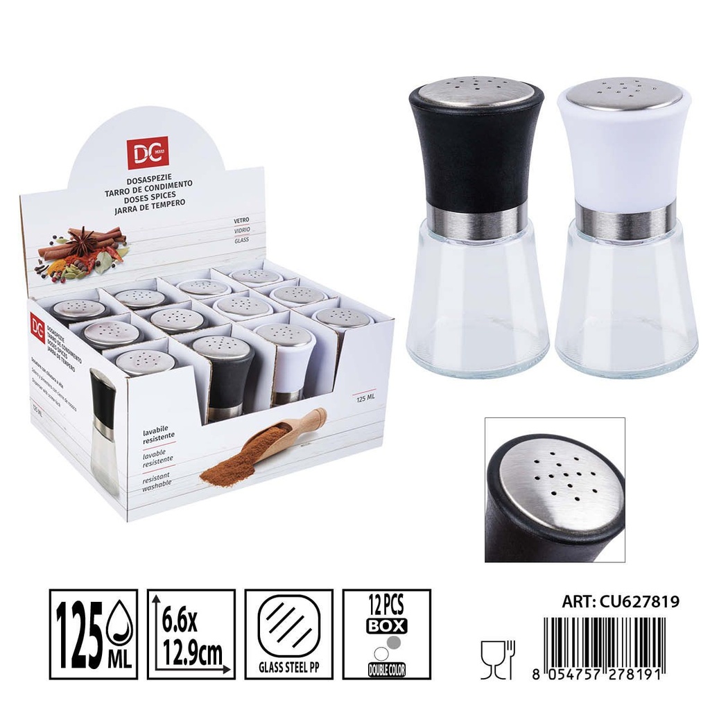 Salero de cristal 6.6x12.9 cm 125ml DC CASA - Utensilios de mesa