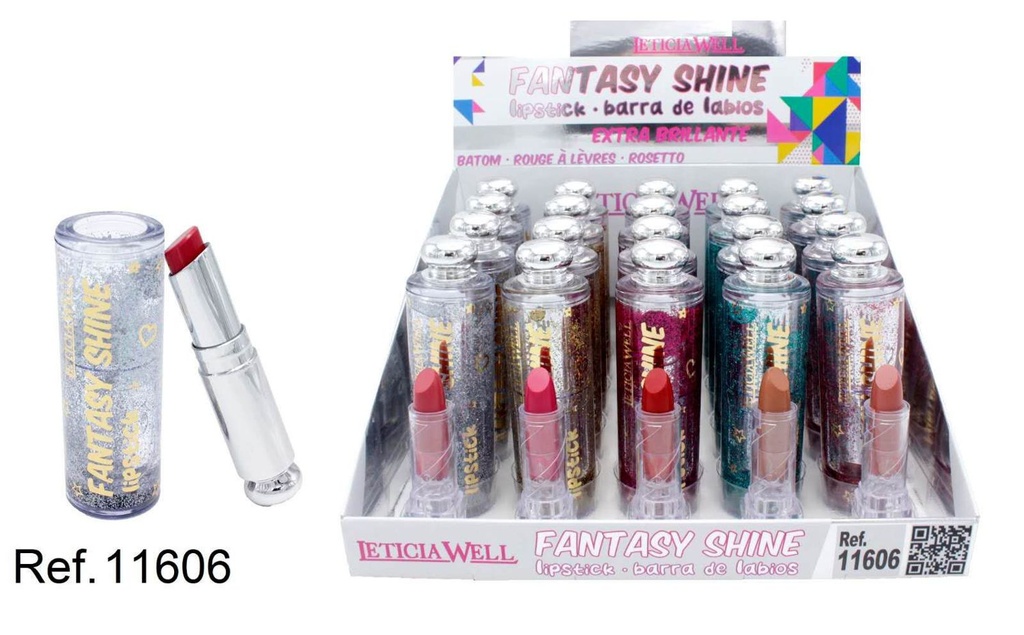 Barras de labios Fantasy Shine 20 u - Cosméticos y labiales de fantasía