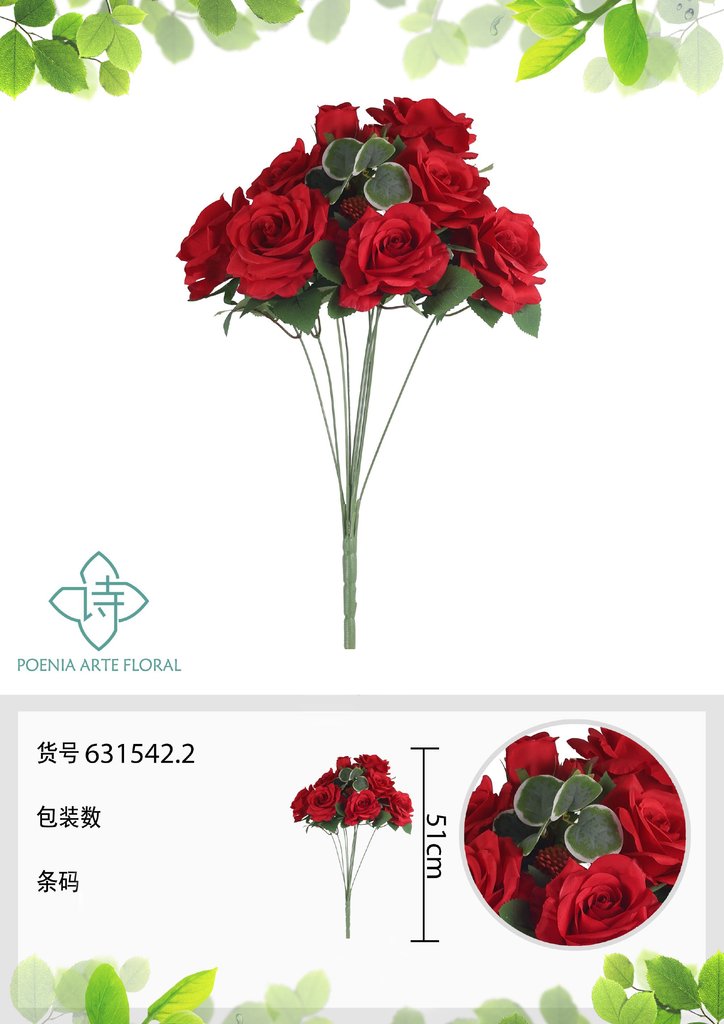 Ramo de rosas artificiales 51 cm de primavera - Novedades en decoración 