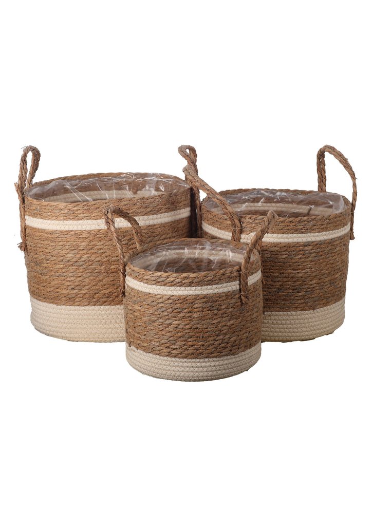 Set de 3 maceteros de fibras naturales - Jardinería decorativa