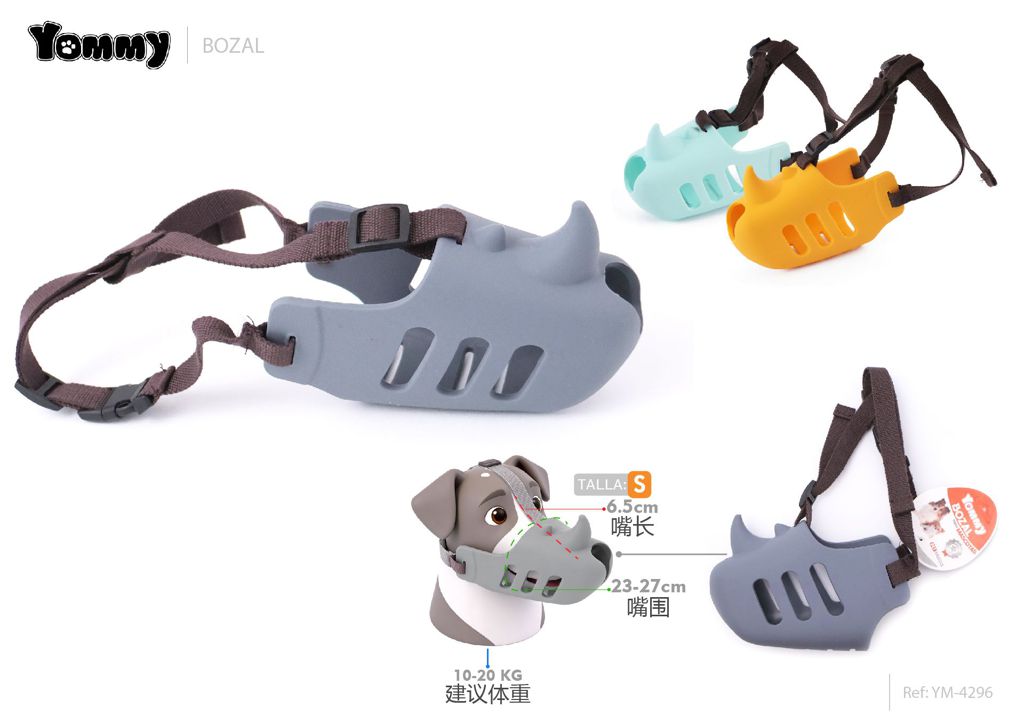 Bozal de silicona con forma de rinoceronte para perros 23cm - Accesorios para mascotas