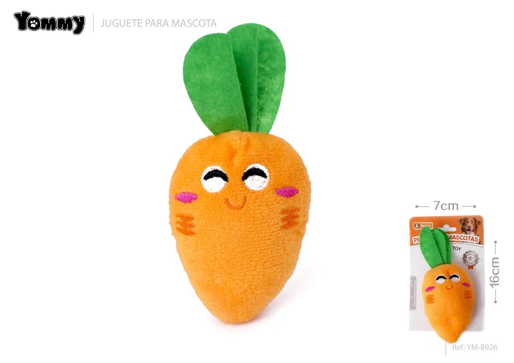Juguete de peluche en forma de zanahoria (16 x 7 cm) - Juguetes para mascotas