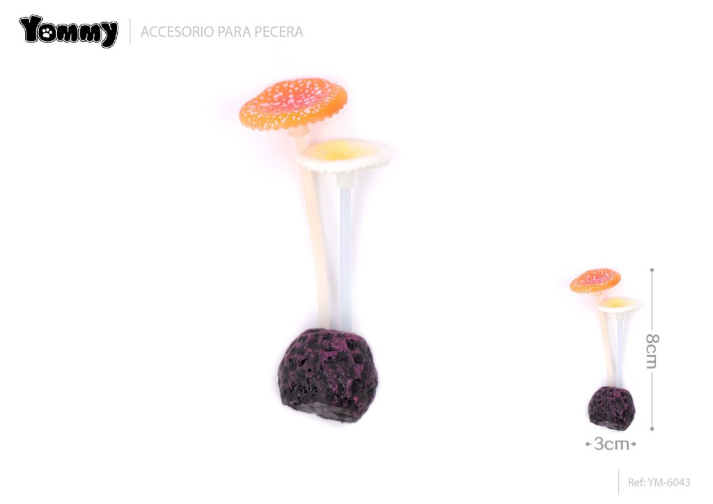 Adorno acuático de goma 3*3*8cm - Decoraciones para acuarios