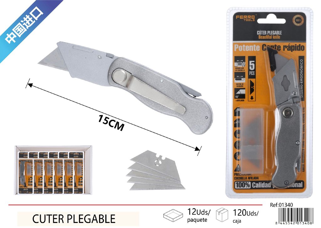 Cuter plegable de aluminio - Herramientas de ferretería