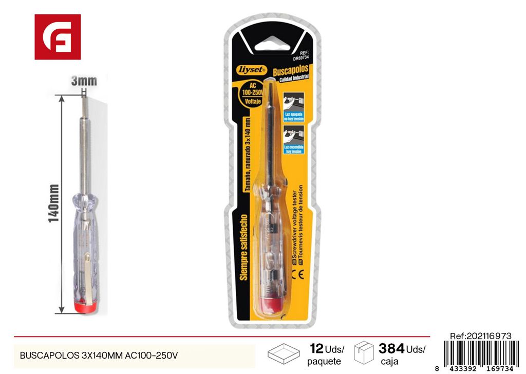 Buscapolos 3x140 mm AC100-250V - Accesorio de automóvil