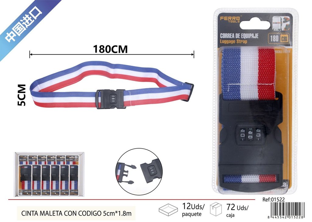 Cinta maleta con código 5cm*1.8m - Accesorio de automóvil