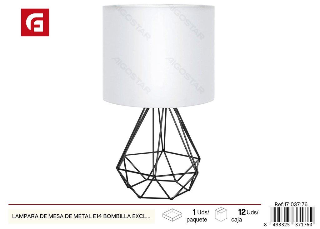 Lámpara de mesa de metal E14 (bombilla excluida) - Iluminación y lámparas de mesilla