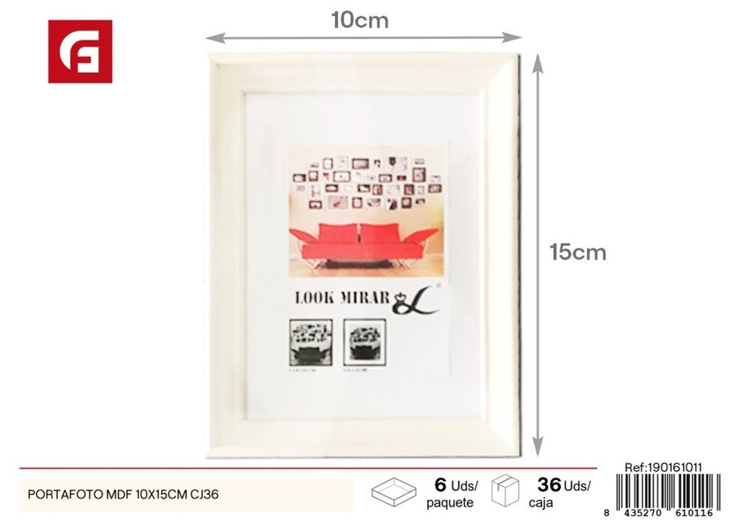 Portafoto de MDF 10x15 cm - Paquete de 36 unidades para fotos