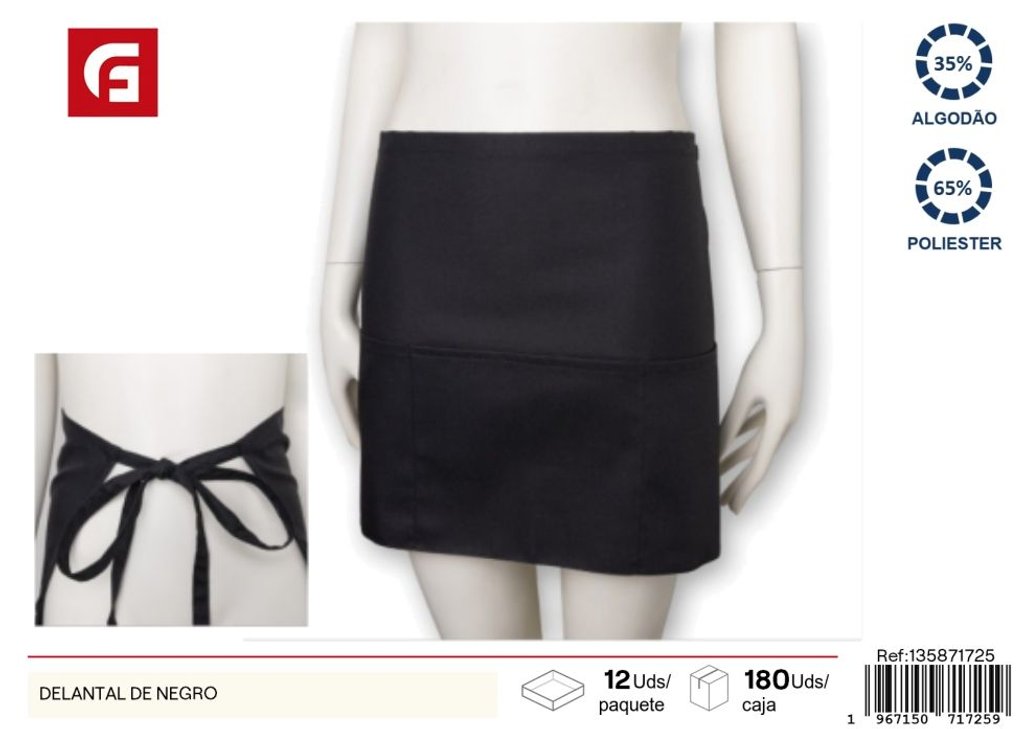Delantal negro - Ropa de cocina y accesorios