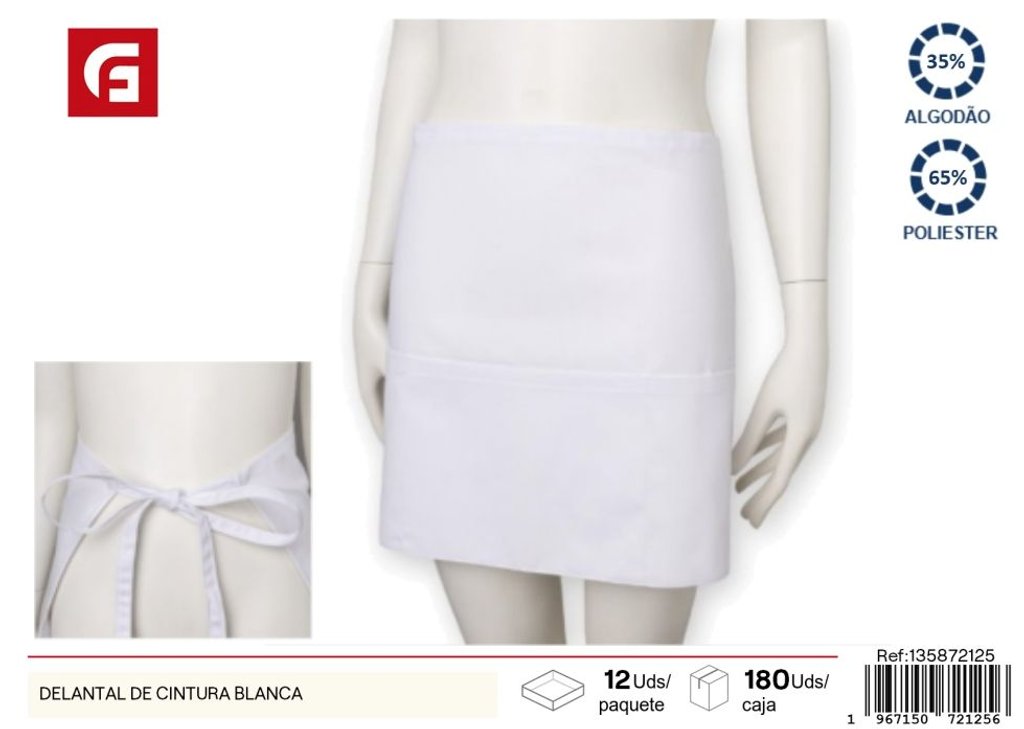 Delantal de cintura blanca - Ropa de cocina y accesorios