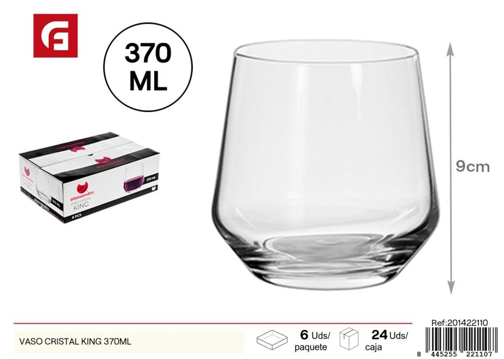 Vaso de cristal King 370 ml - Vasos de vidrio