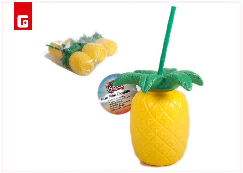 Vaso piña 650 ml con pajita - Utensilio de cocina