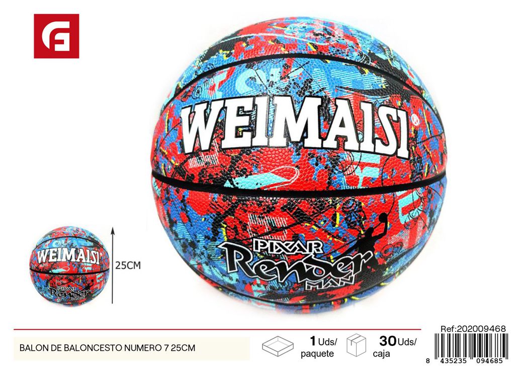 Balón de baloncesto número 7 de 25 cm - Deportes y juguetes deportivos