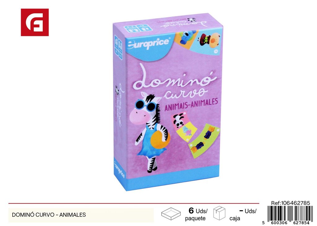 Dominó curvo de animales - Juego educativo para niños
