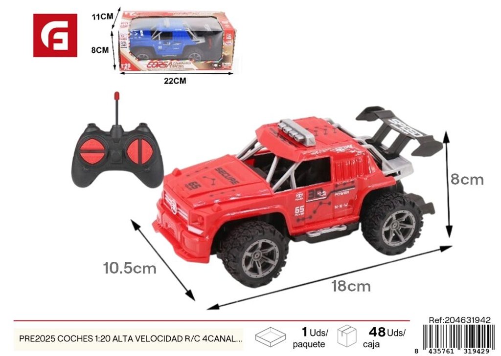 Coches R/C 1:20 alta velocidad 4 canales - Juguetes de control remoto emocionantes