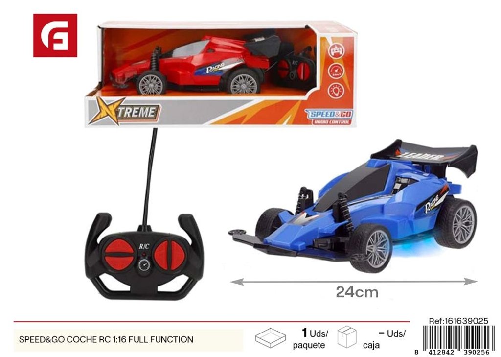 Coche RC SPEED&GO 1:16 full function - Juguetes de control remoto versátiles