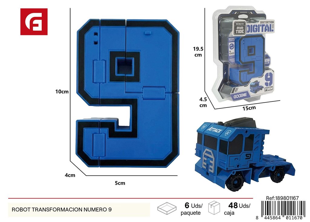 Robot transformable número 9 - Juguete de robot interactivo