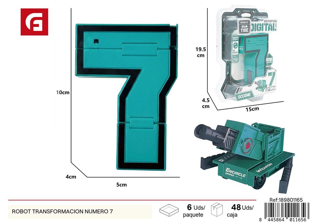 Robot transformable número 7 - Juguete educativo y divertido