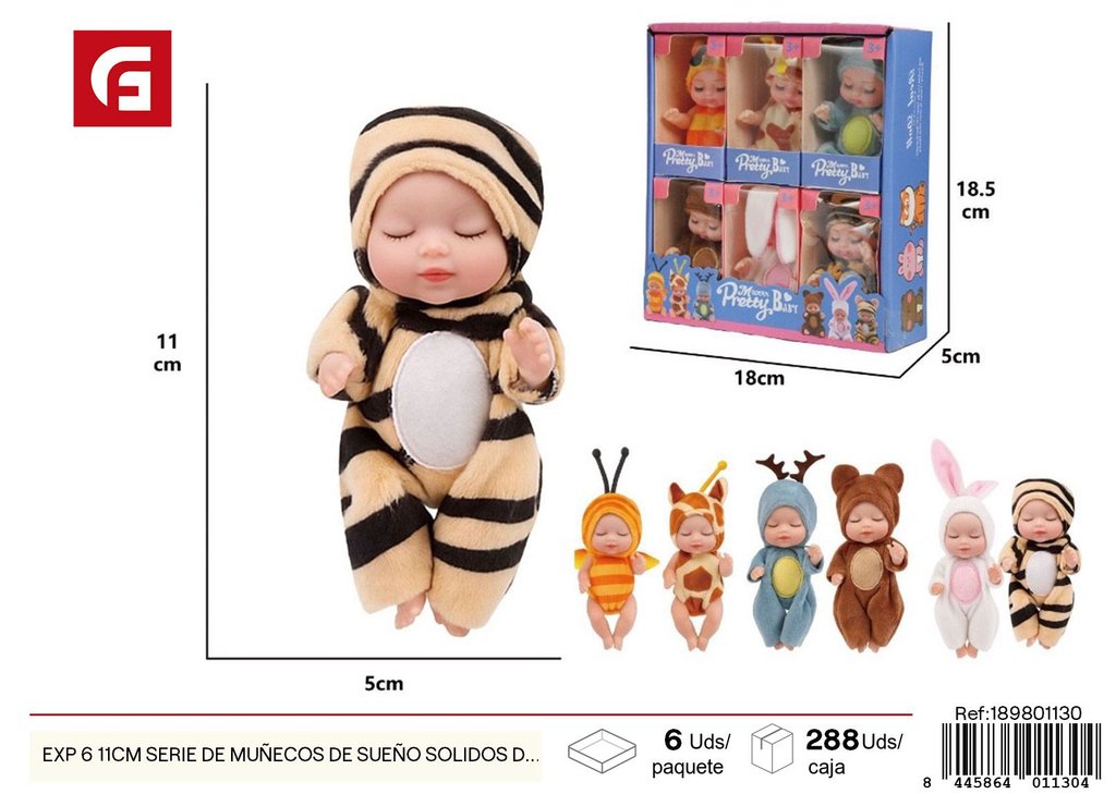 6 piezas de muñecos de sueño sólido de animales 11 cm - Diversión en grupo