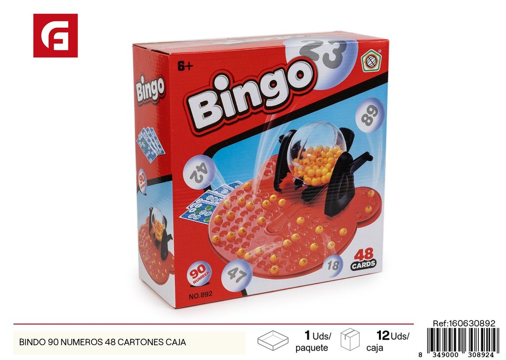  Juego de bingo 90 números + 48 cartones en caja - Diversión en familia