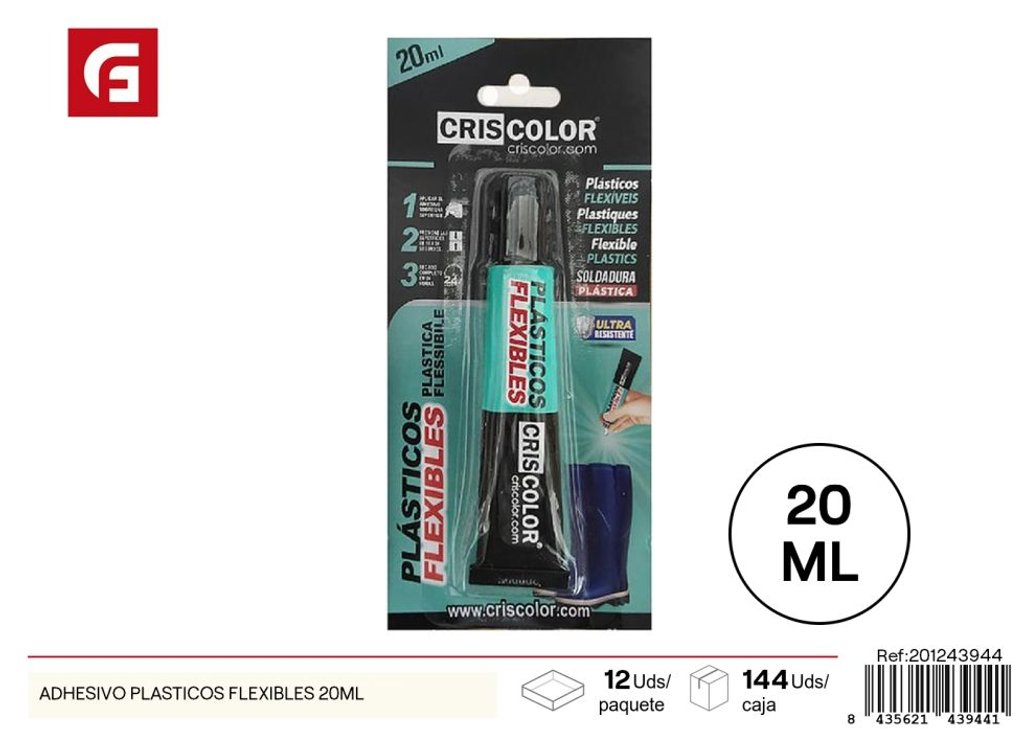 Adhesivo para plásticos flexibles 20 ml - Materiales de manualidades