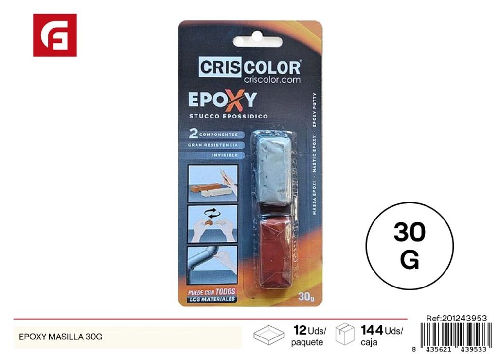 Masilla epoxy 30g - Materiales de manualidades