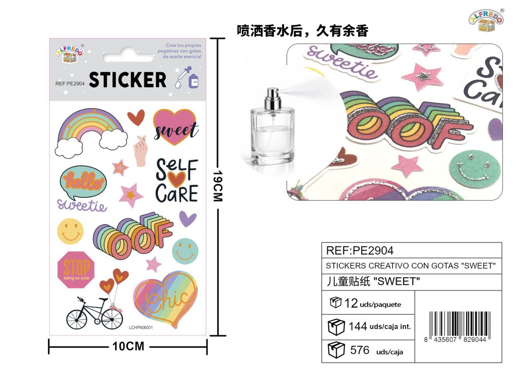 Stickers creativos con gotas "Sweet" 10x19 cm - Novedades