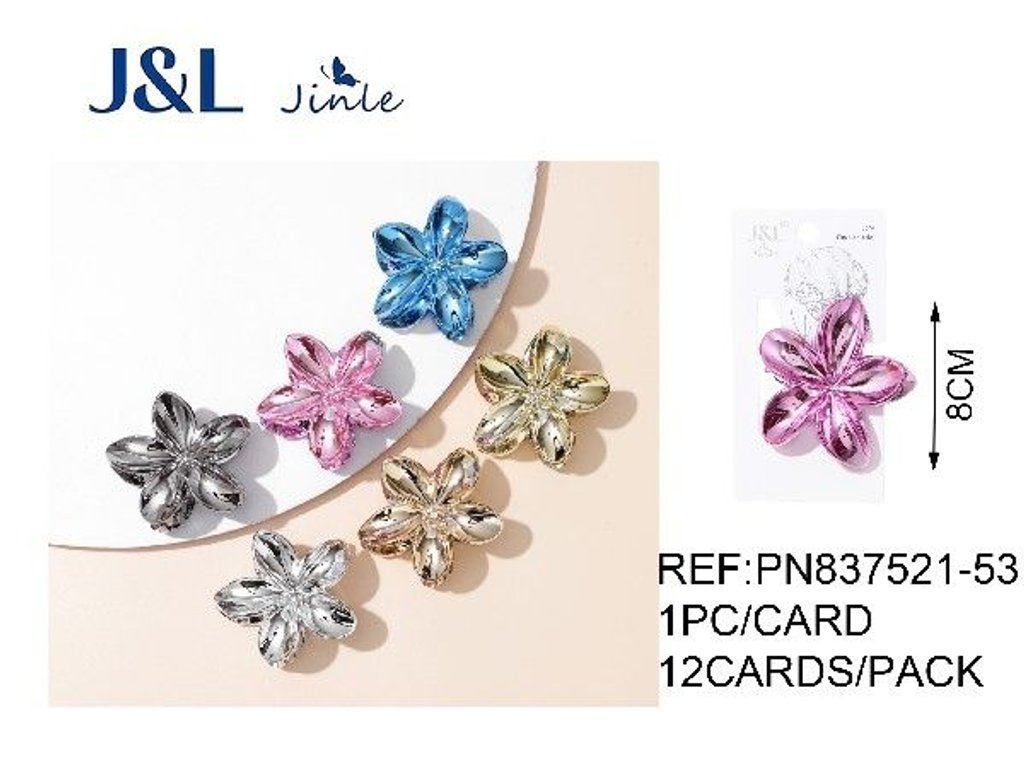 Pinza de pelo flor 8 cm 12/u - Accesorios decorativos para el cabello