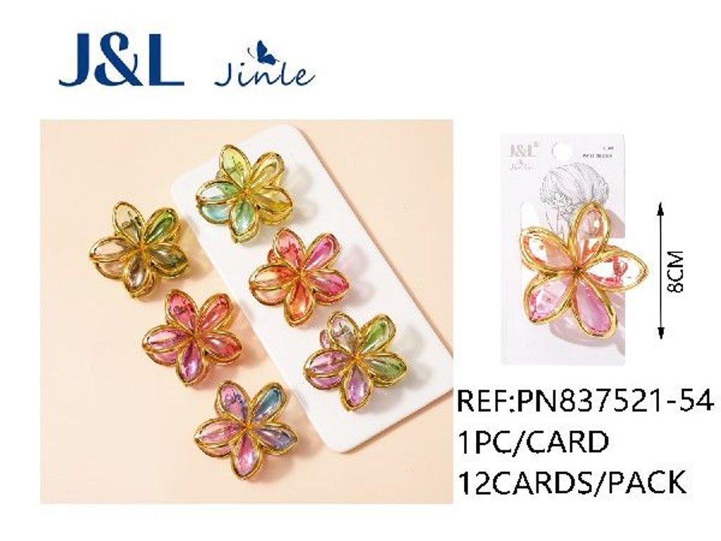 Pinza de pelo flor 8 cm 12/u - Accesorios decorativos para el cabello