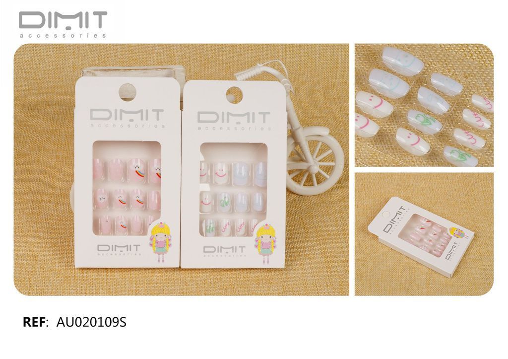 Uñas postizas infantiles 12 unidades AU020109S - Accesorios de uñas para niños