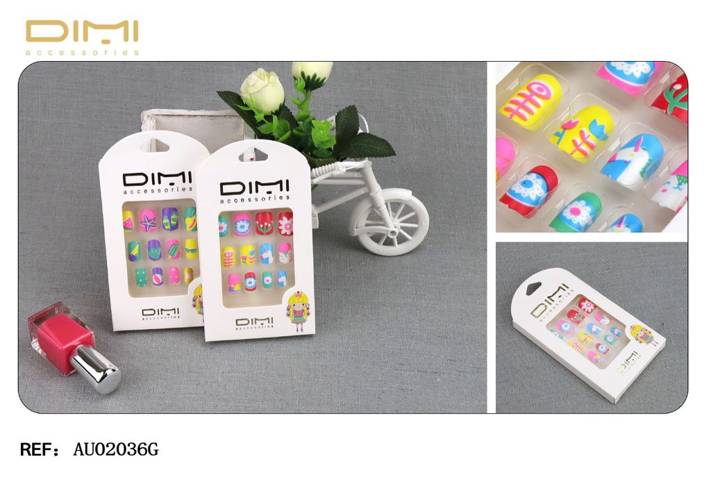 Uñas postizas infantiles 12 unidades AU02036G - Accesorios de uñas para niños
