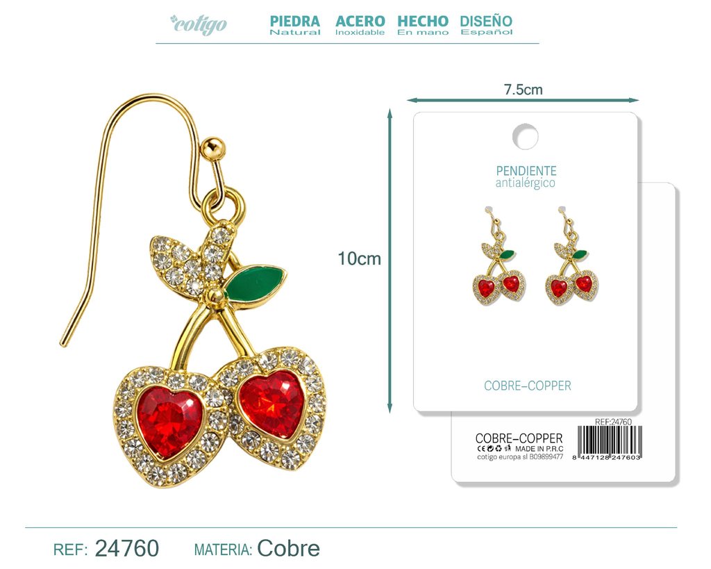 Pendiente de fresa - Accesorios de bisutería de frutas