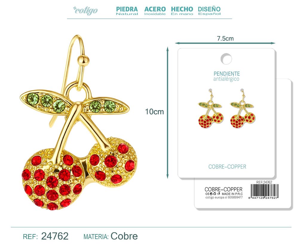 Pendiente de fresa - Accesorios de bisutería de frutas