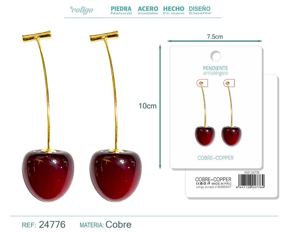 Pendiente de cereza - Accesorios de bisutería de frutas