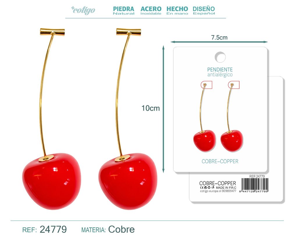 Pendiente de cereza - Accesorios de bisutería de frutas