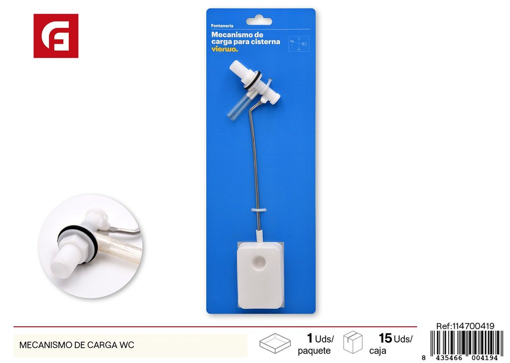 Mecanismo de carga para inodoro - Accesorios de ferretería