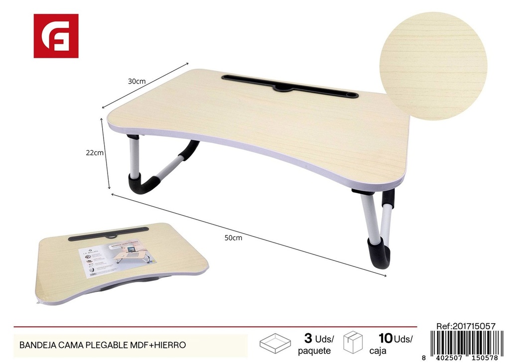 Bandeja de cama plegable MDF+hierro - Decoración del hogar