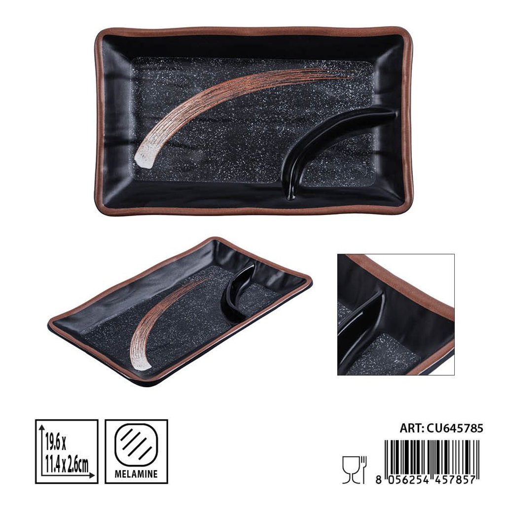 Plato de melamina 8 pulgadas 19.6x11.4x2.6 cm - Utensilios de cocina y platos
