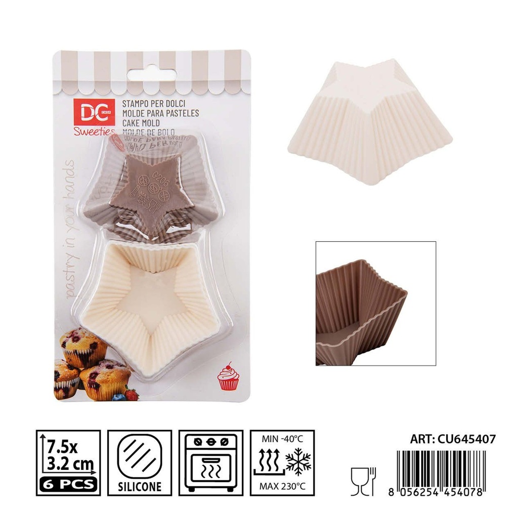 Set de moldes de silicona para pastel 6 pz 7.5X3.2 cm - Utensilios para repostería