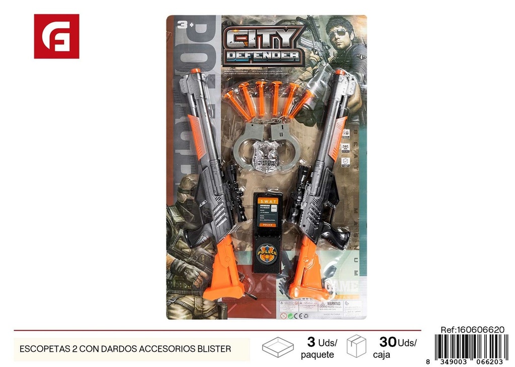 Set de escopetas con dardos en blister - Juguetes de armas de juguete