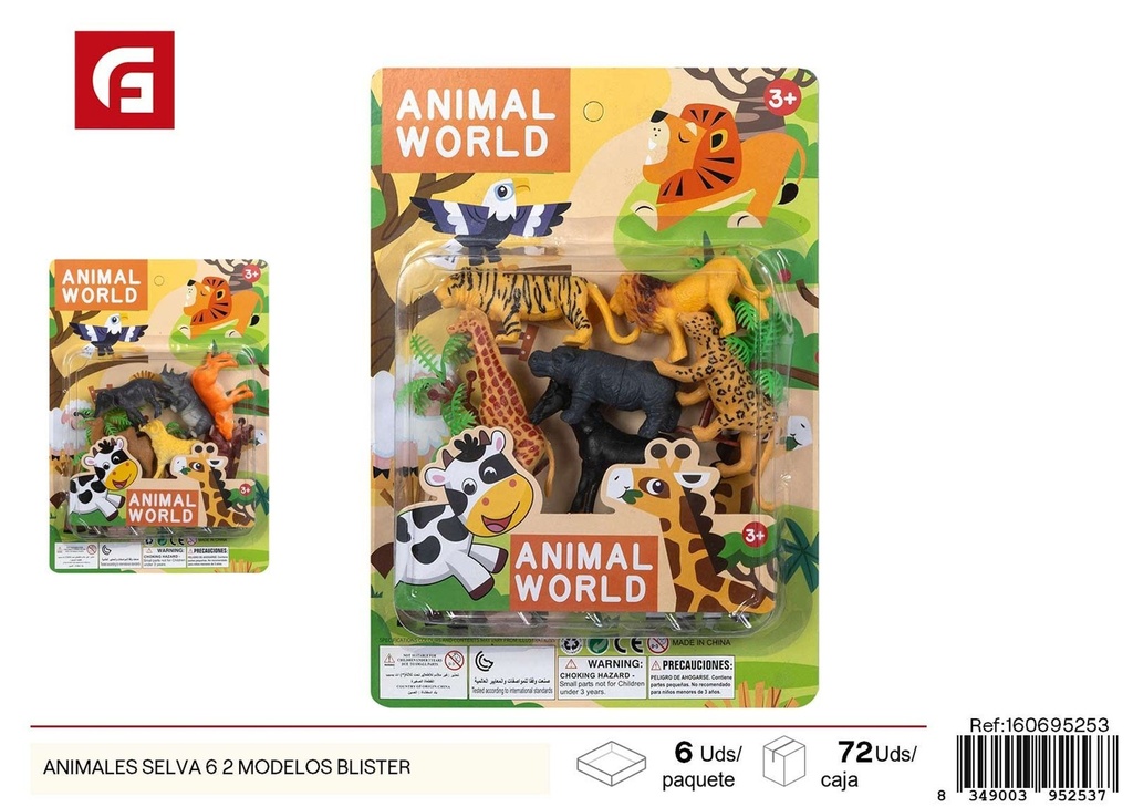 Animales selva 6 modelos diferentes (blister) - Juguetes de animales y figuras